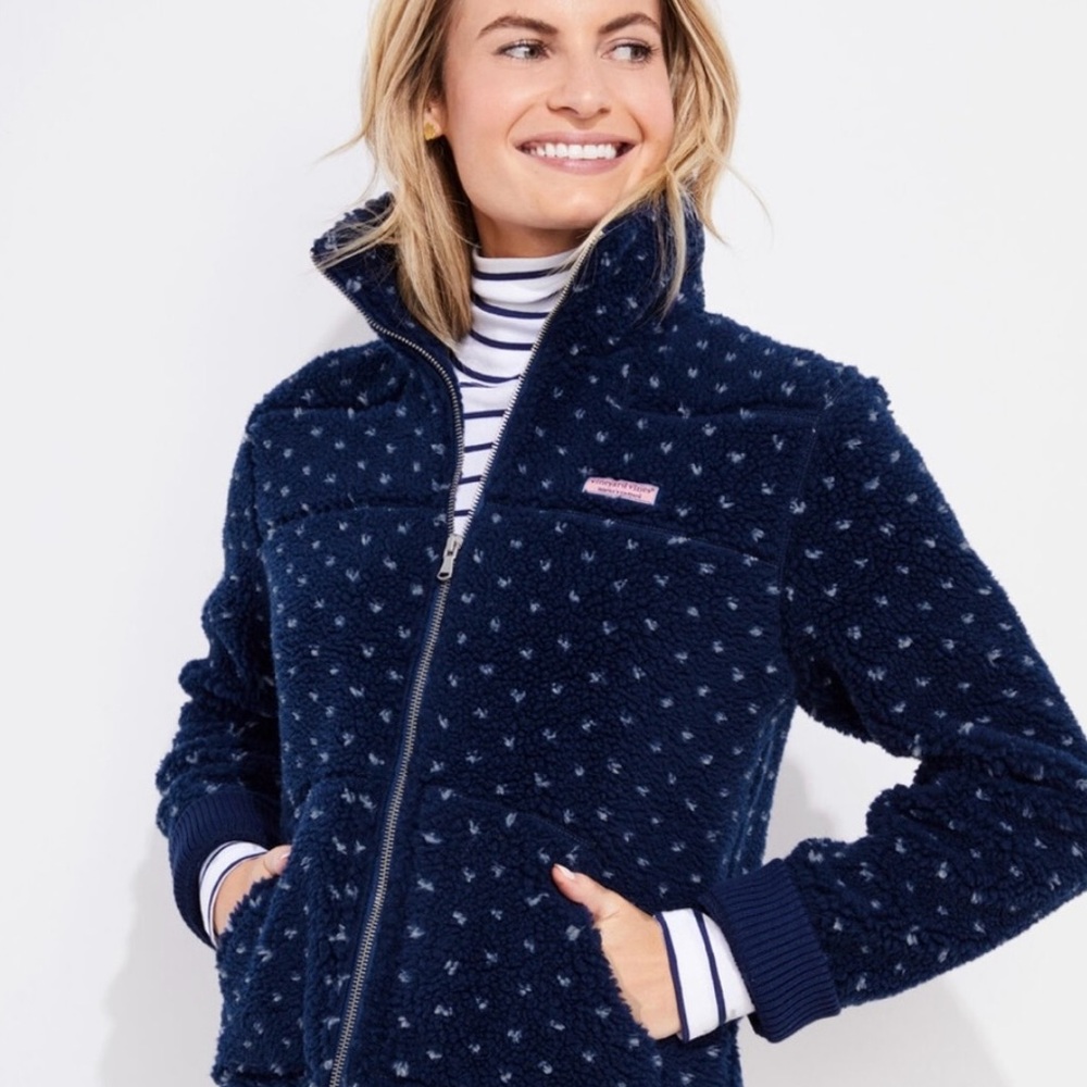 Vineyard Vines Birdseye Sherpa Fleece Jacket